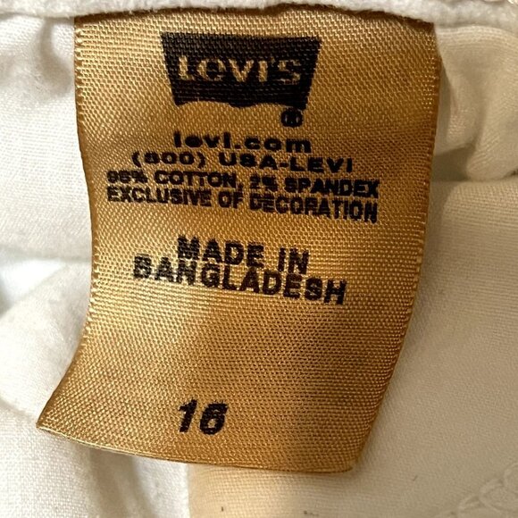 LEVI STRAUSS & CO. 515 JEANS SHORTS WHITE MID RISE SIZE 16 - Picture 9 of 11